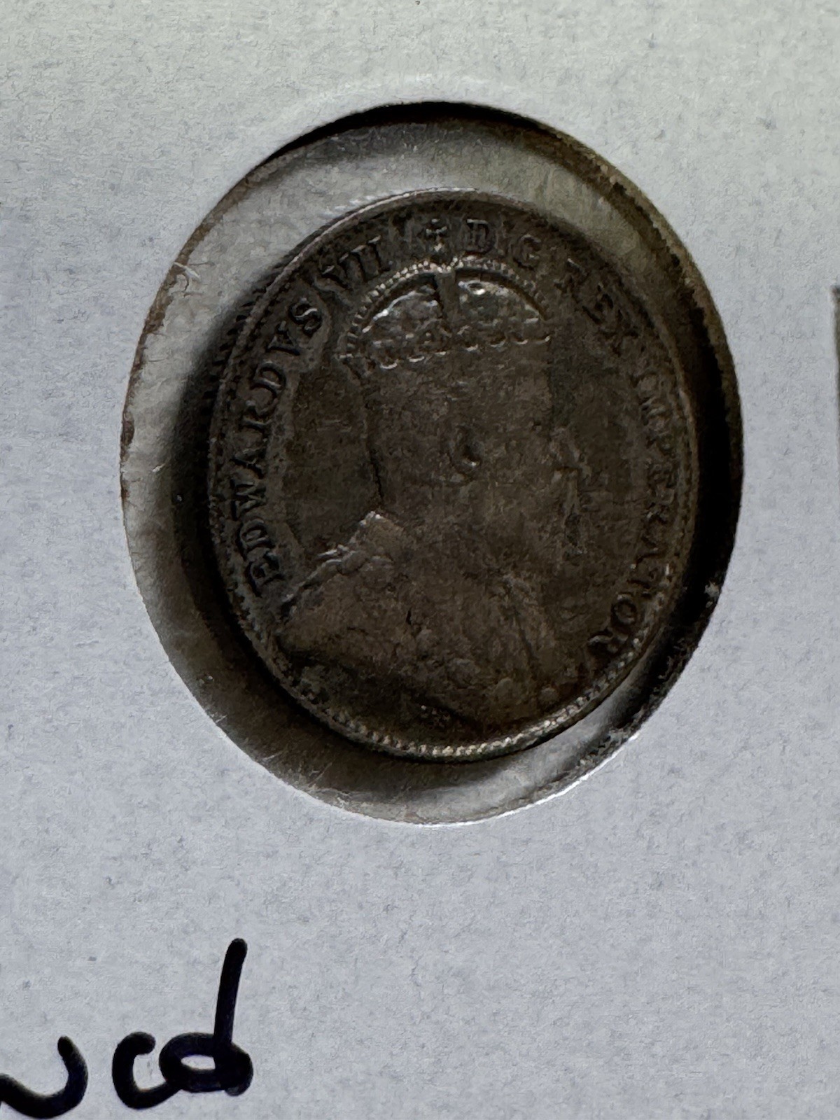 1906 Canada 5 Cents Small Silver Coin Cleaned