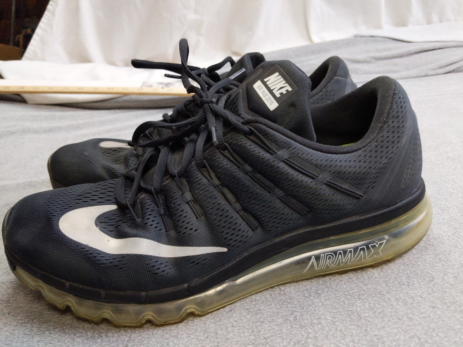 Nike Air Max 2016 Shoes Mens Size 12.5 Black White Running Sneakers 806771-001