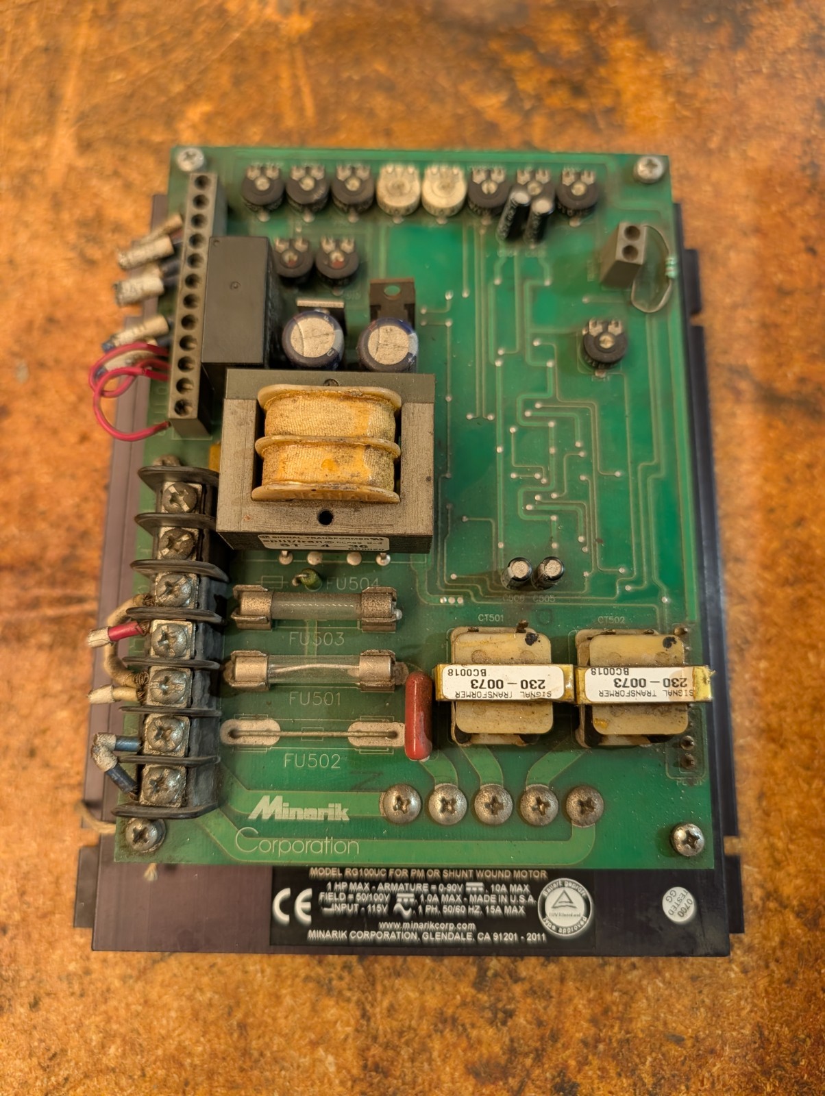 MINARIK RG100UC DC MOTOR DRIVE CONTROLLER 115V 1HP 10A