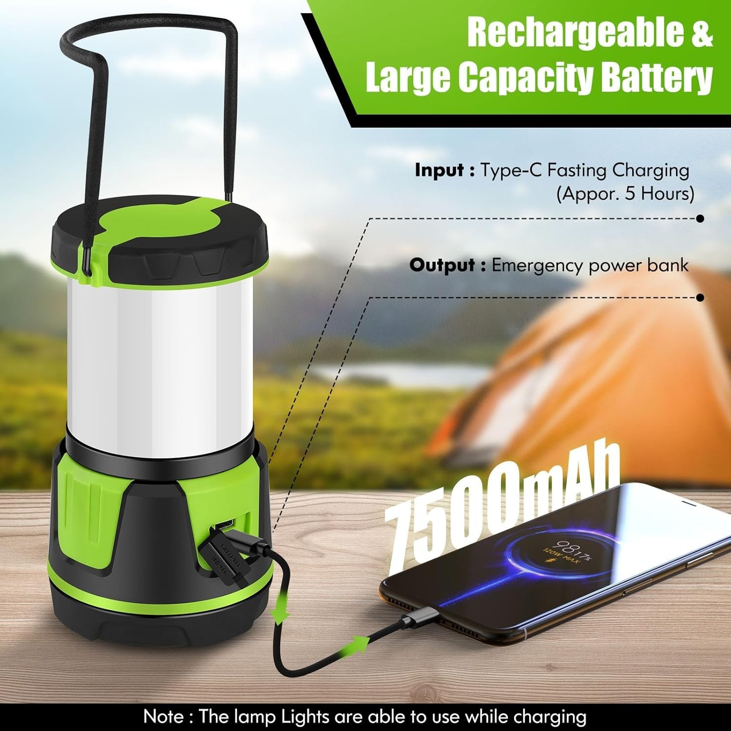Versatile 3000 Lumen LED Lantern with 5 Light Modes - Perfect for Emergencies