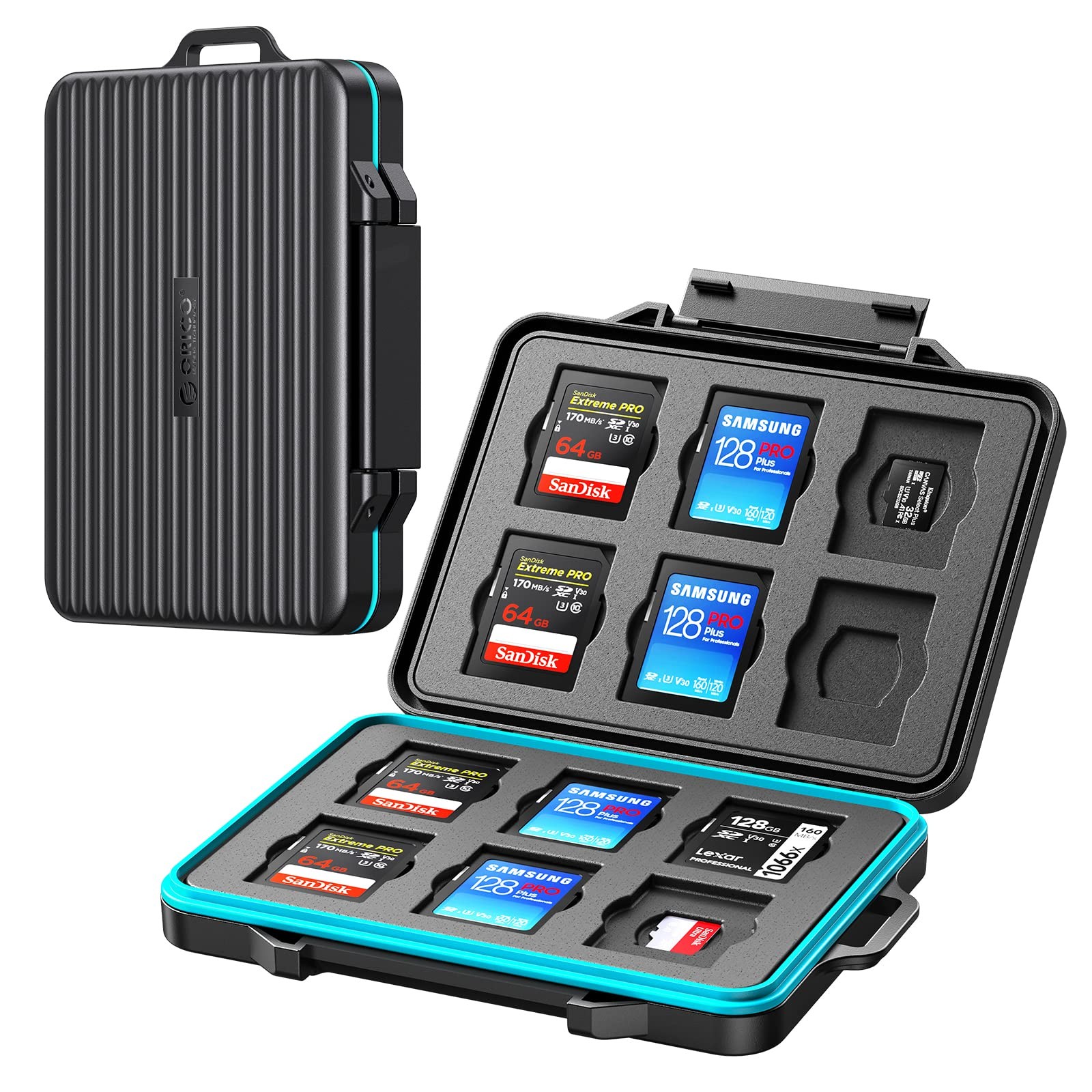 ORICO 24 Slots SD Card Case Holder TF(Micro SD) Card×12,SD Card×12, Black