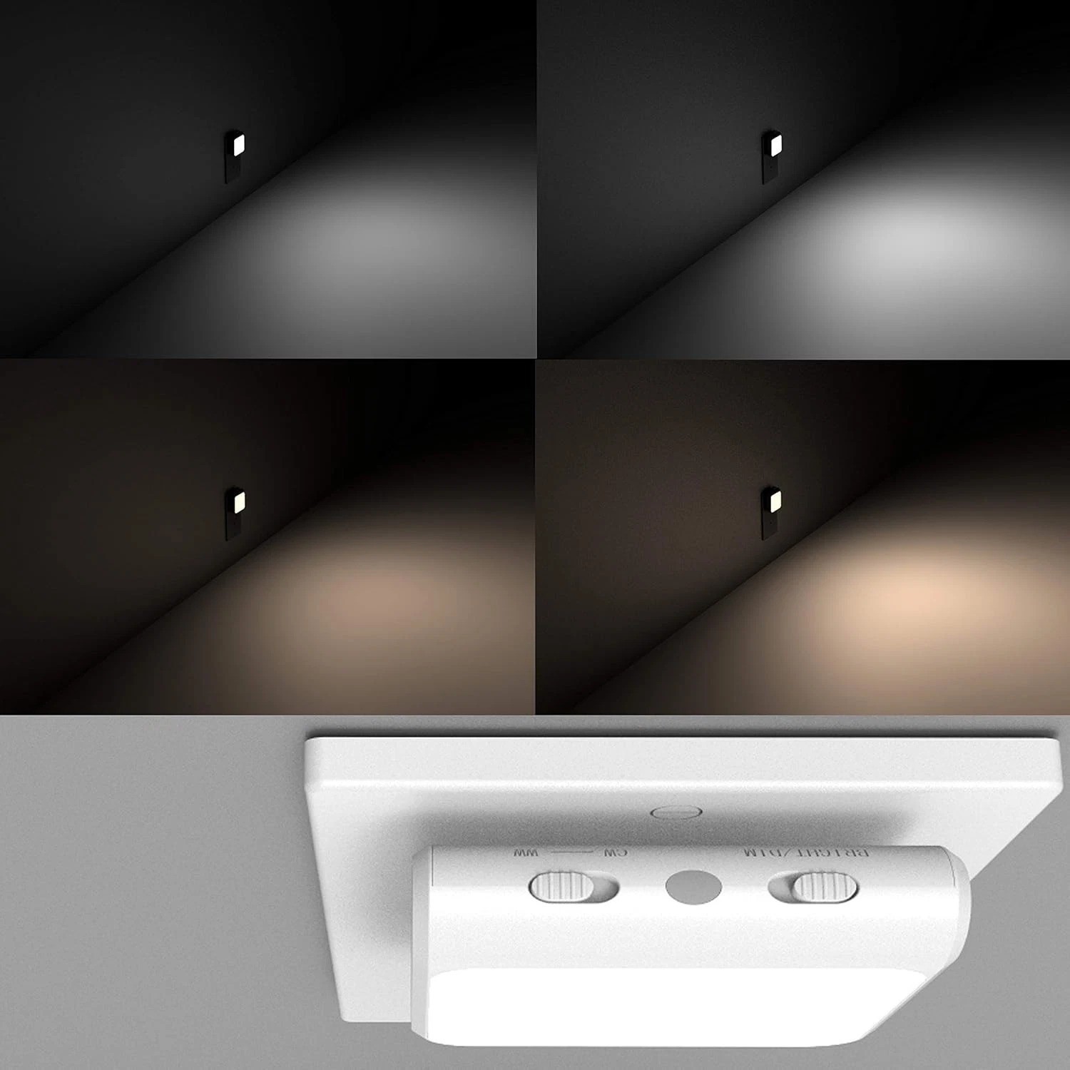6-Pack Plug-in LED Night Light, Auto Dusk to Dawn Sensor, Adjustable Brightness