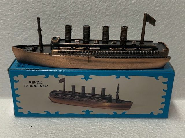 CRUISE SHIP BRONZE DIE CAST METAL COLLECTIBLE PENCIL SHARPENER NEW / BOX