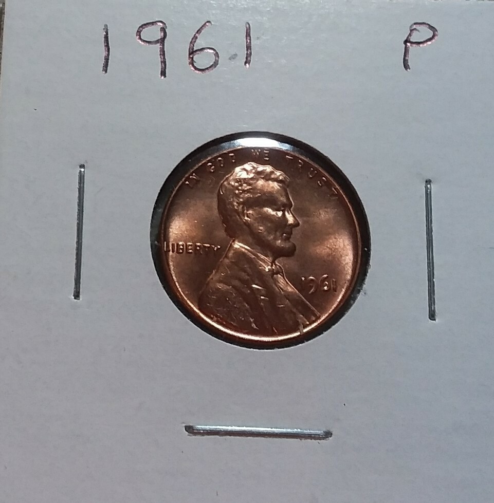1961 P LINCOLN MEMORIAL CENT PENNY UNC FRESH FROM BANK ROLL
