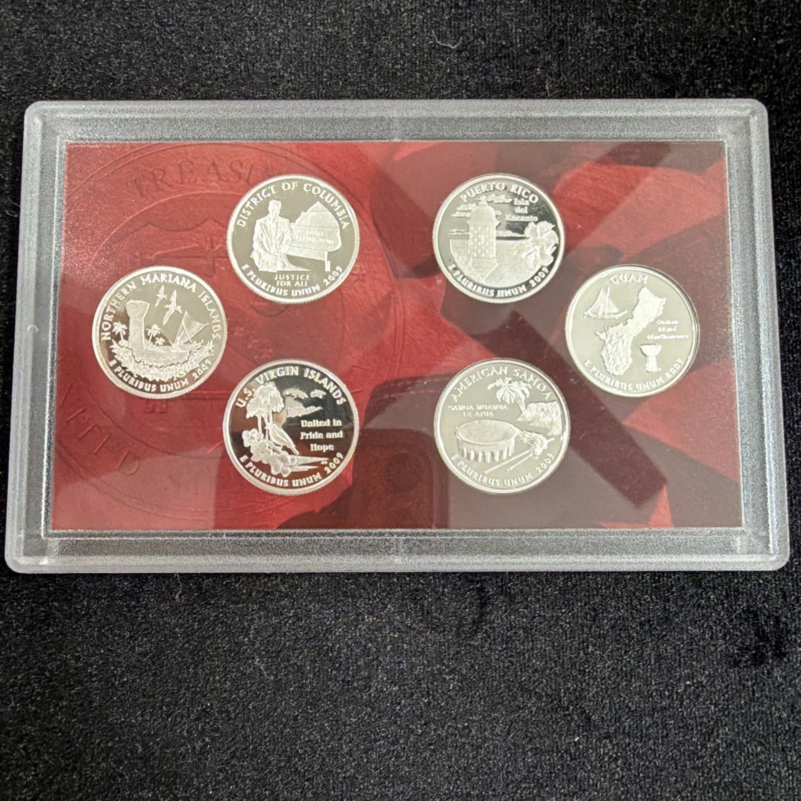 2009 Us Mint Silver Proof Quarter Set ~ 6 Coins~ 90% Silver  NO OGP / COA