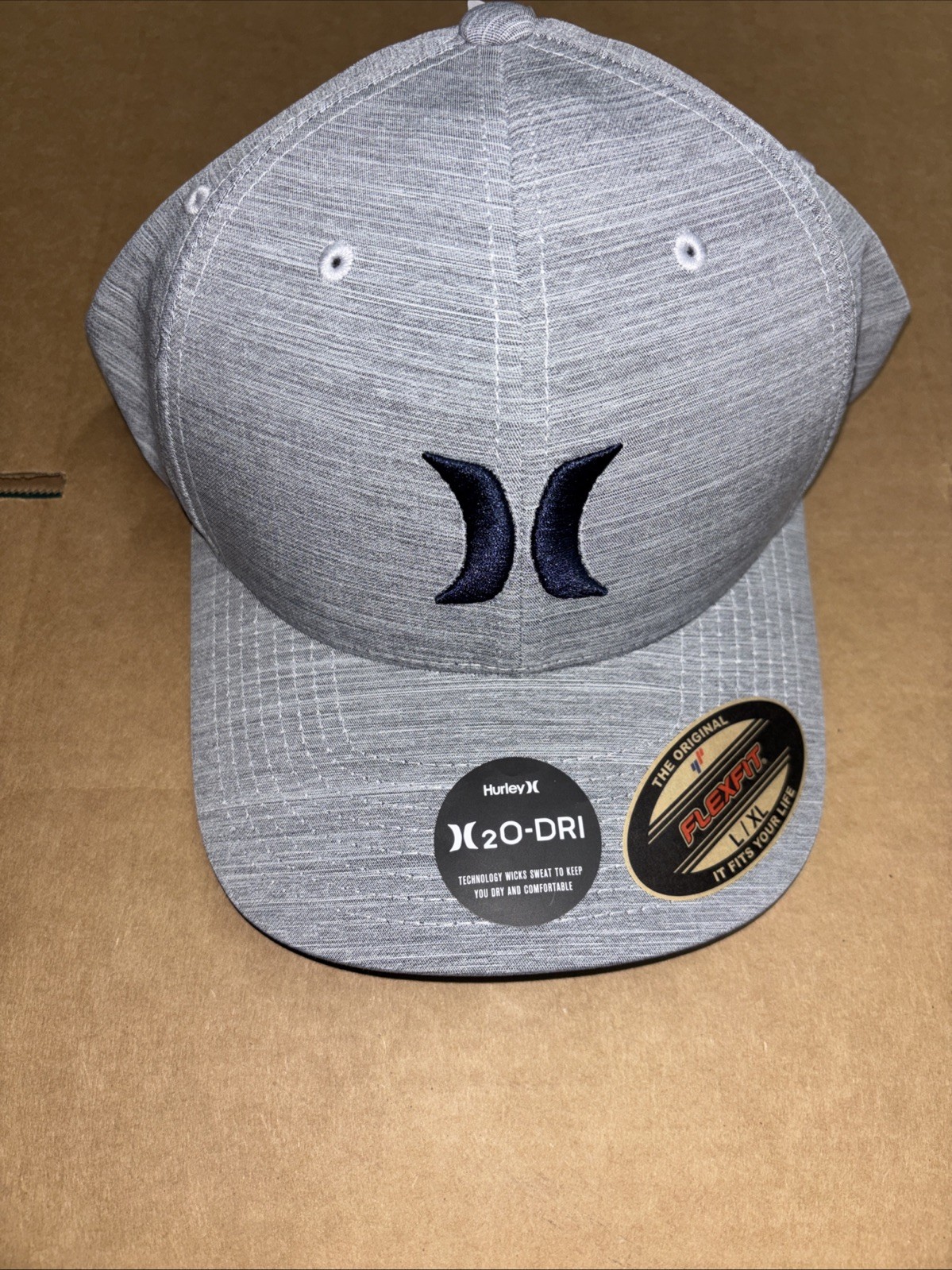 HURLEY M H20 DRI ONE & ONLY  Hat Cap Men GRAY FLEX FIT L/XL  FREE SHIPPING!!!