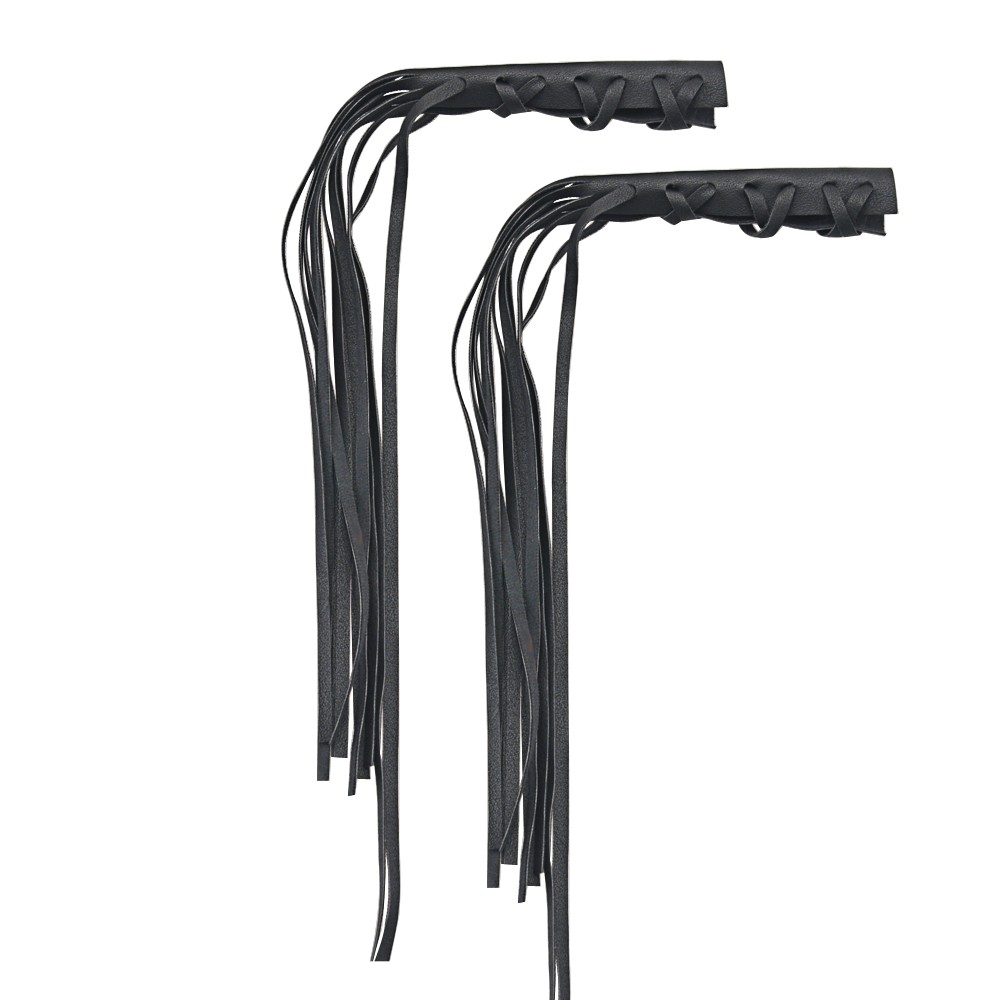 Universal Black PU Leather Grips Lever Covers Brake/Clutch Lever Fringe Tassel