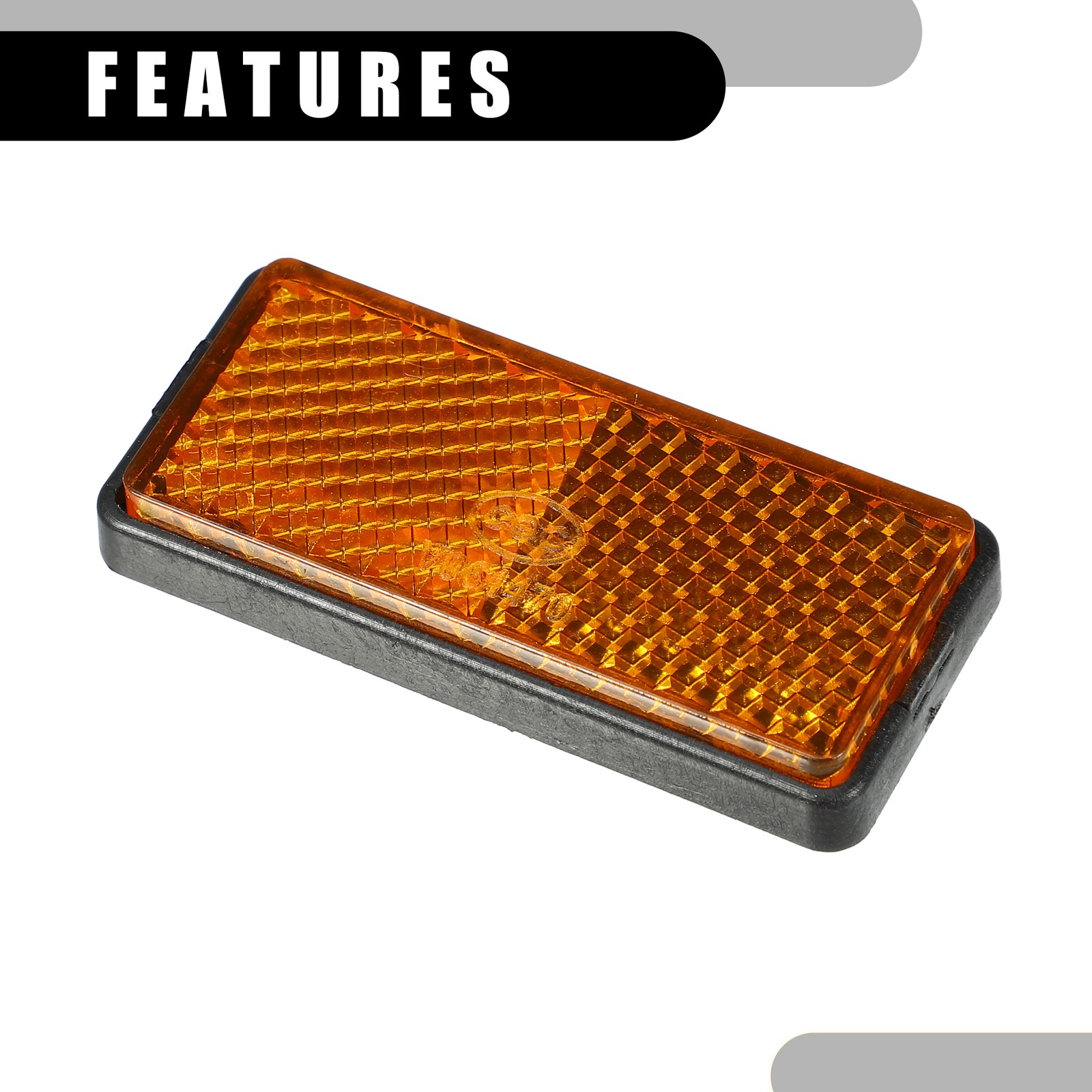 4pcs 2.20"x0.98" Universal Reflector Rectangle Motorcycle Reflector Orange