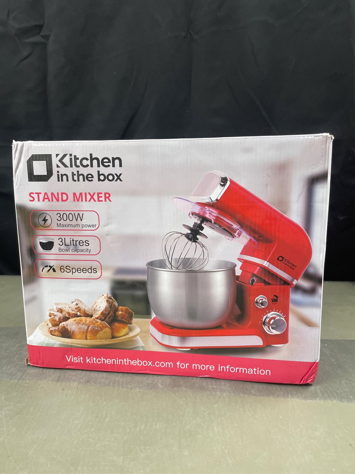 Kitchen in the box Stand Mixer,3.2Qt Small Electric Food Mixer,6 Speeds Black