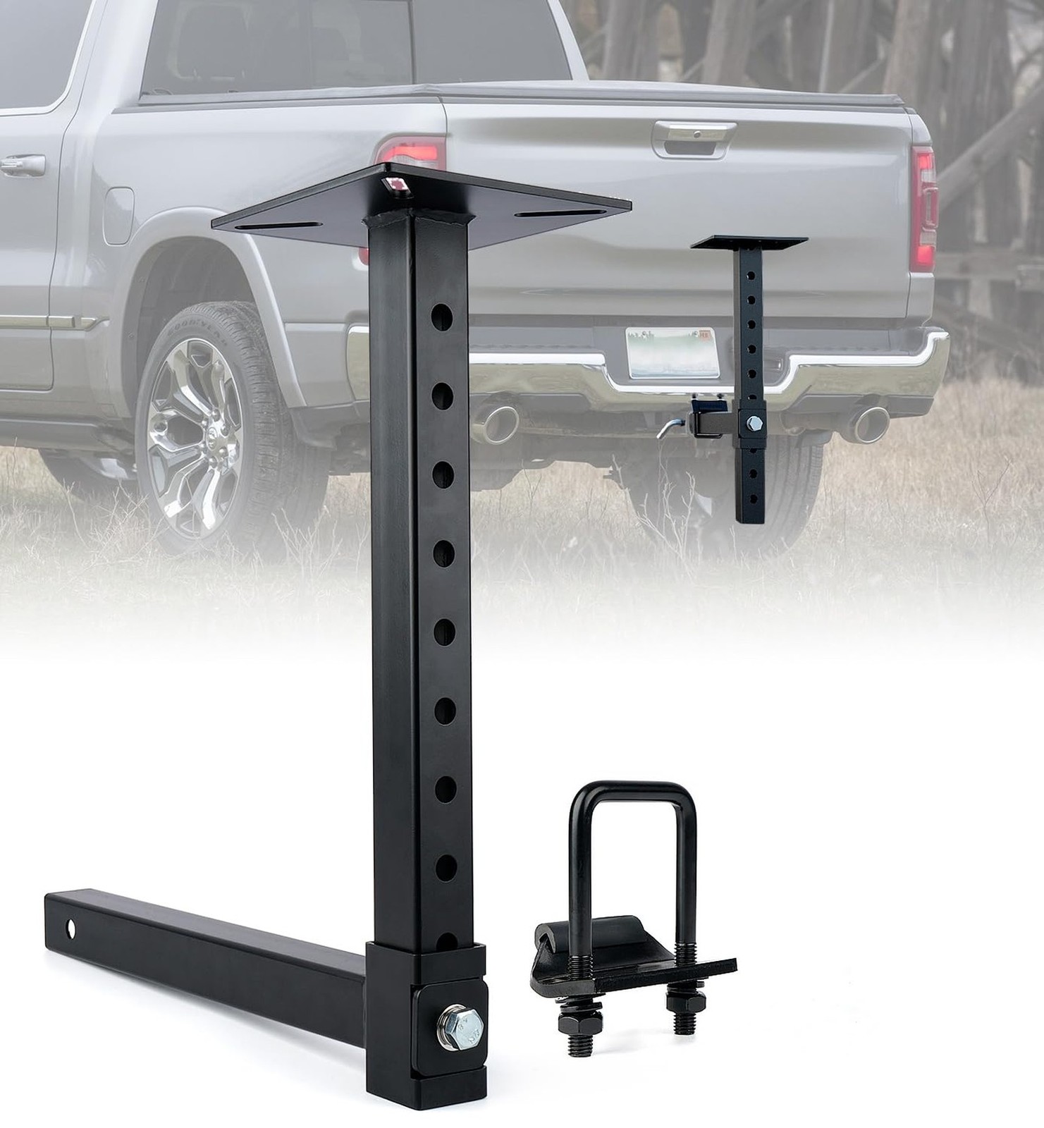 Heavy-Duty Hitch Mount Vise Plate, Hitch Vise Holder with Adjustable Height |...