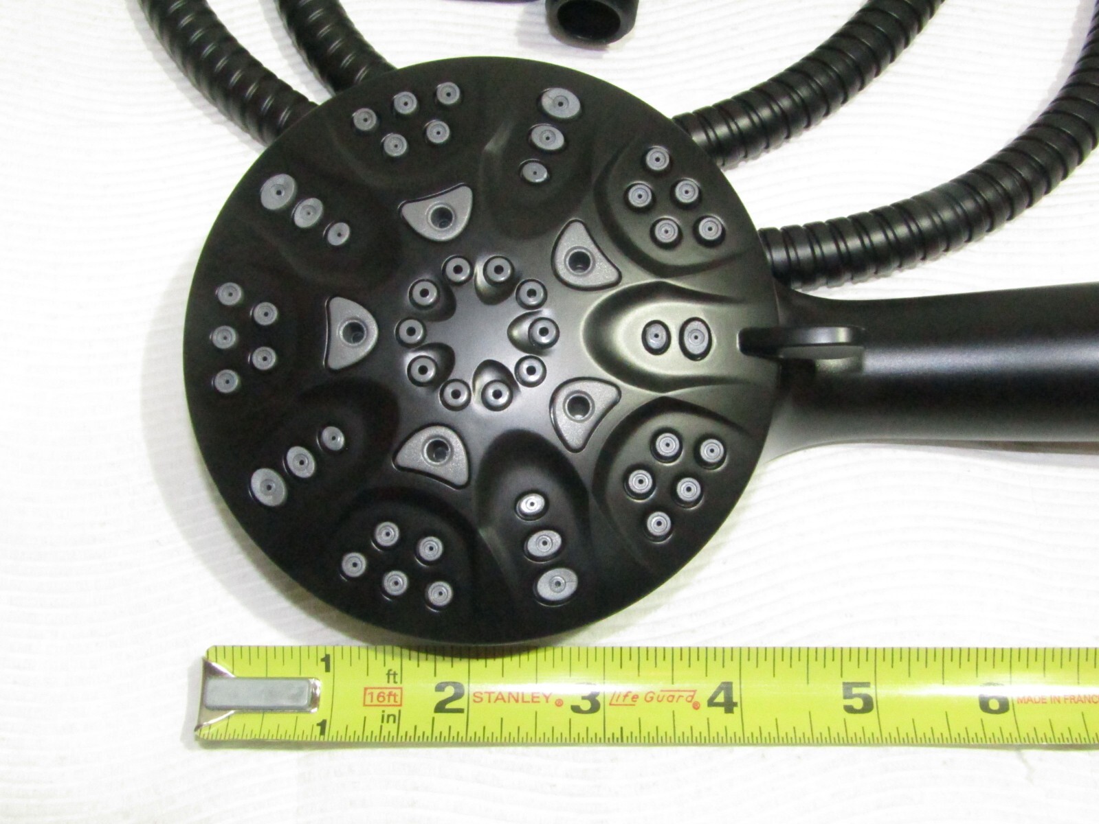 Black Modified High Pressure Shower Head 10.5gpm 6 Settings Hand Held