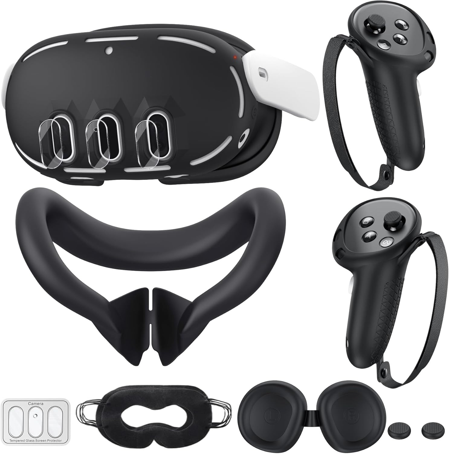Silicone Cover Compatible with Meta/Oculus Quest 3 Accessories, VR Silicone Face