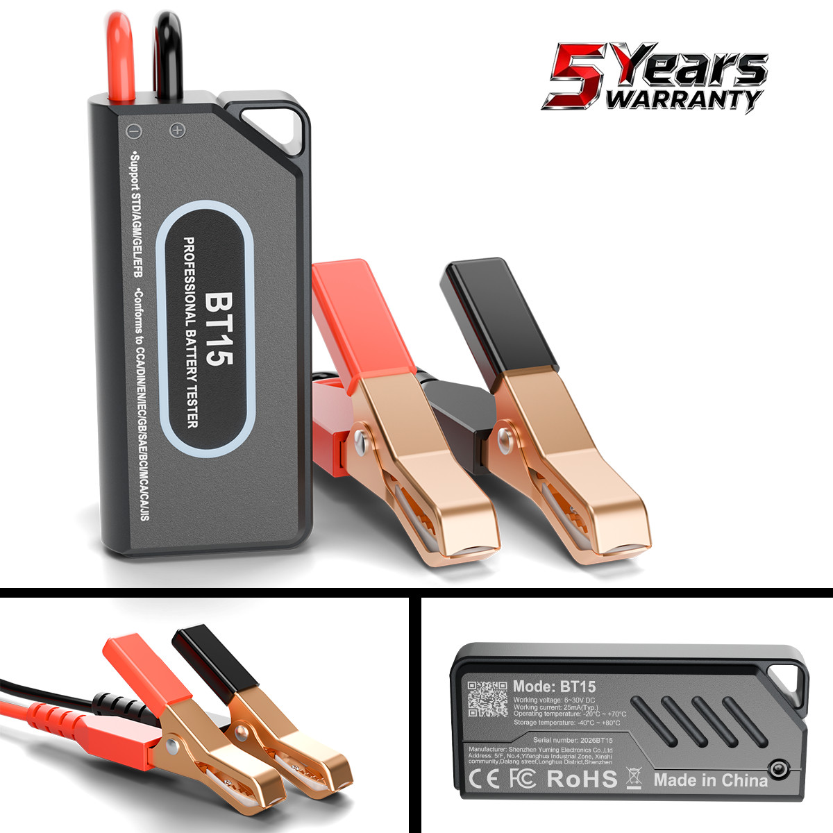12V 24V Car Battery Tester Truck Battery Cranking Charging Voltage Test