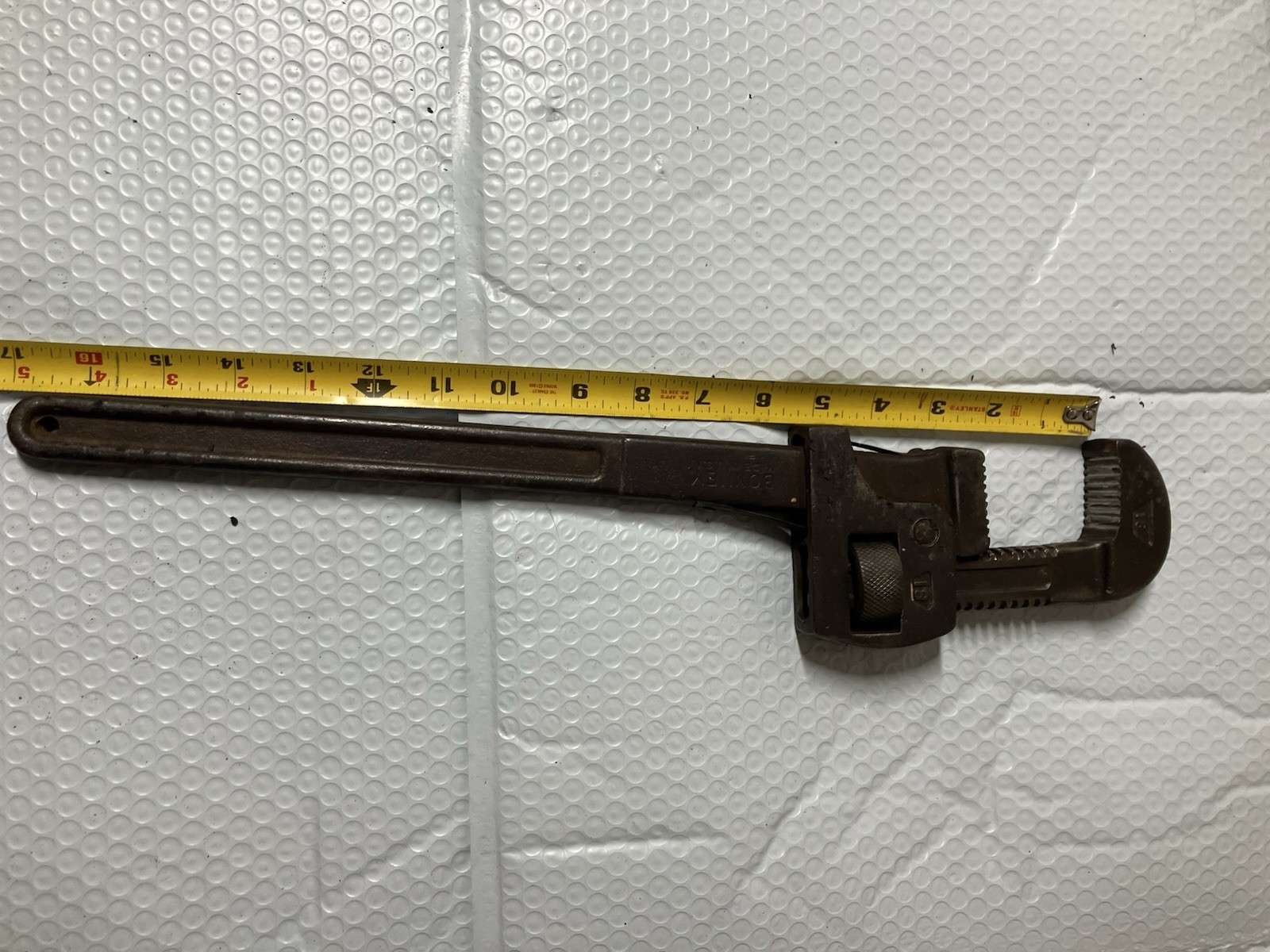 Vintage 18” Pipe Wrench Marked Steel Drop Forged