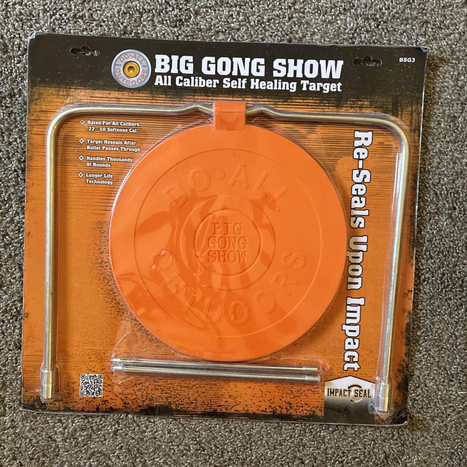 BIG GONG SHOW .22-50 CALIBER SELF HEALING TARGET NEW