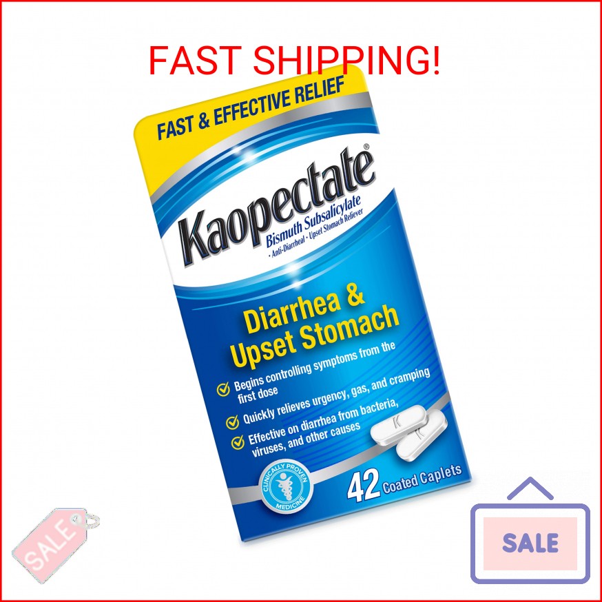 Kaopectate Multi-Symptom Anti-Diarrheal & Upset Stomach Reliever, 42 Caplets, An