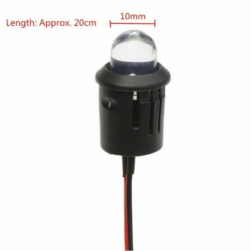 DC5V 12V 5MM LED Diode Light Clear 20cm Cable Pre-Wired With BL Plastic Holder