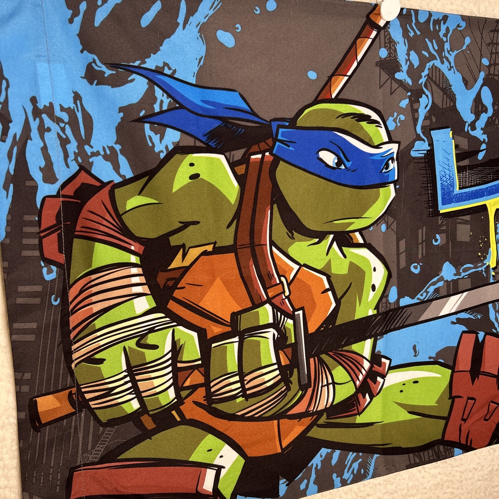 Teenage Mutant Ninja Turtles Pillowcase 2016 Two Different Scenes Leo & Raph