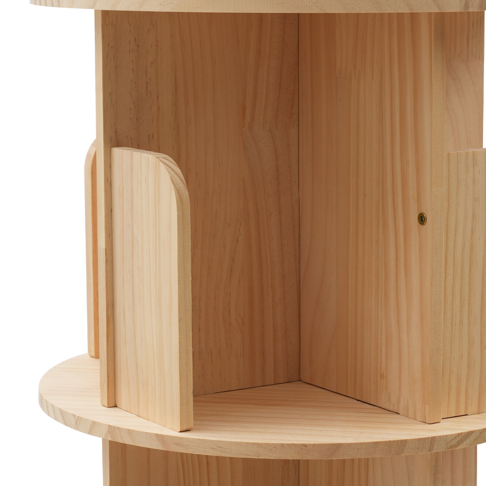 1-tier Floor Standing Solid Wood Single-layer Rotating Bookshelf 31cm H Bookcase