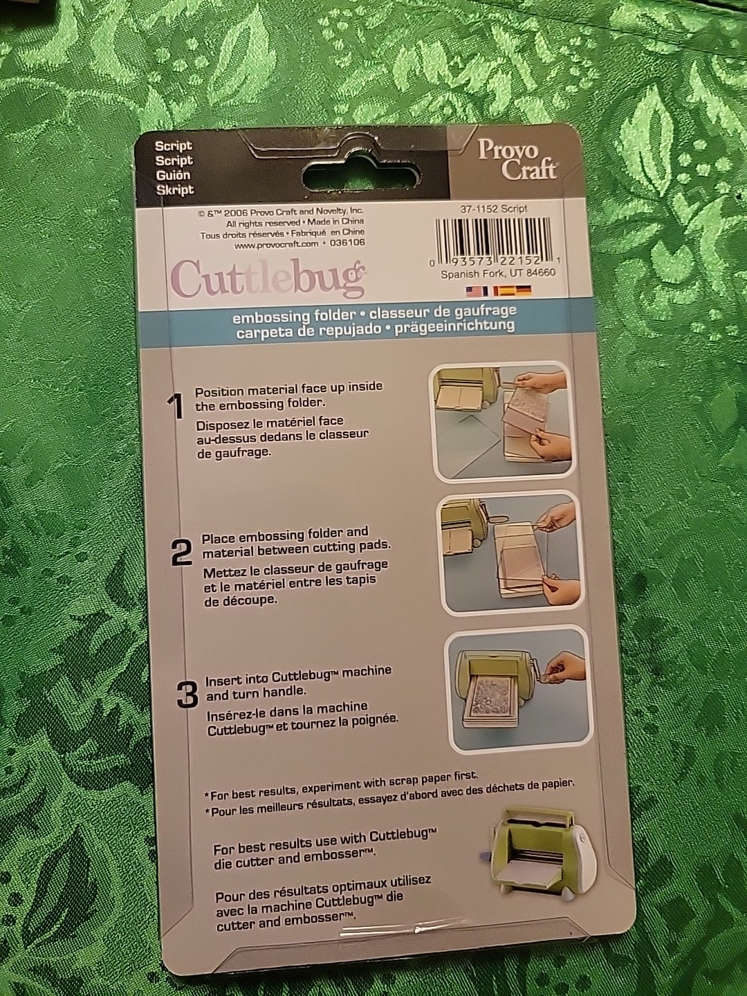 NEW Cuttlebug SCRIPT EMBOSSING FOLDER Handwritten Words Background ~ Provo Craft