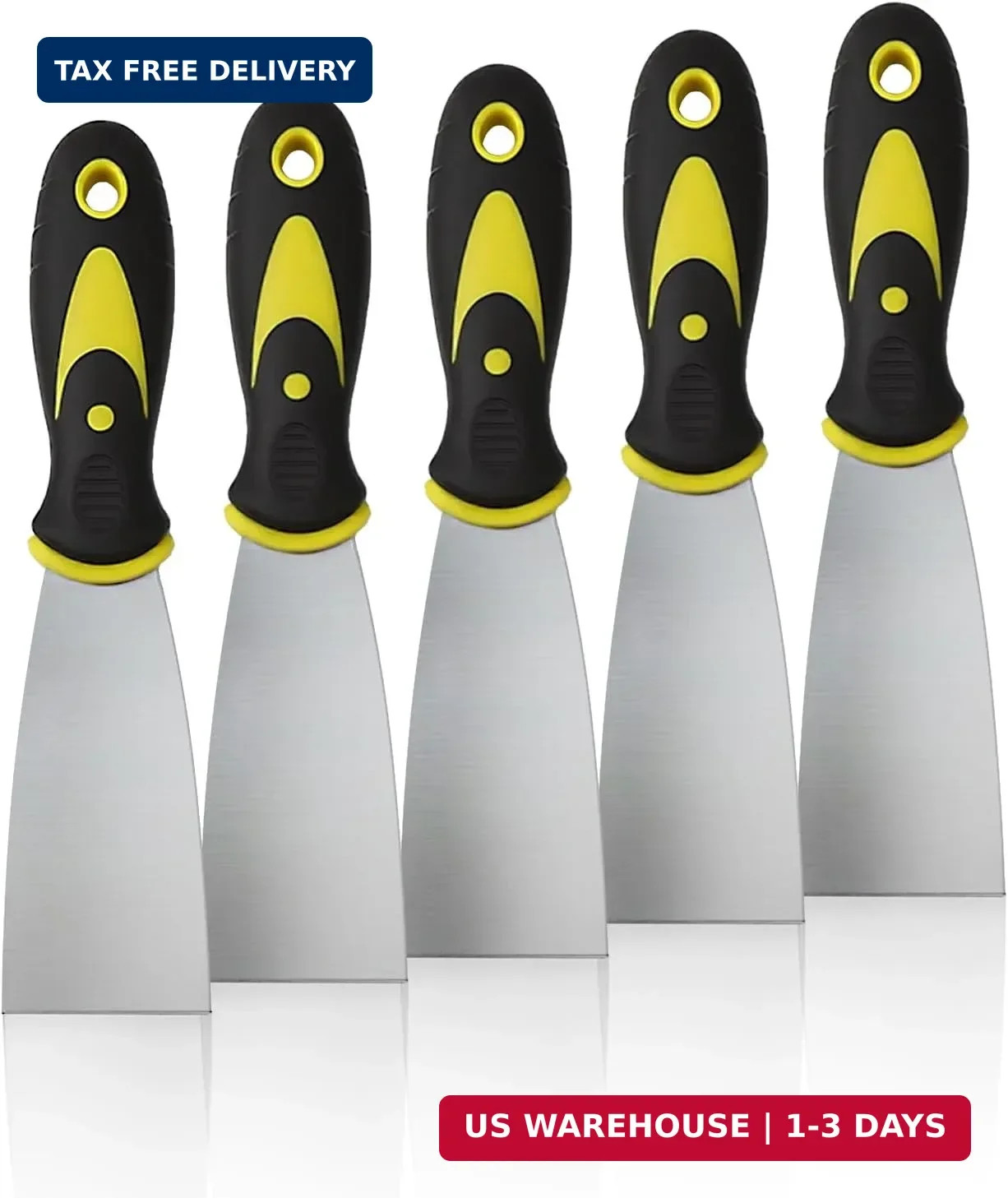 5 PCS Putty Knife, 2 Inch Spackle Knives, Stainless Steel Paint Scraper for Repa