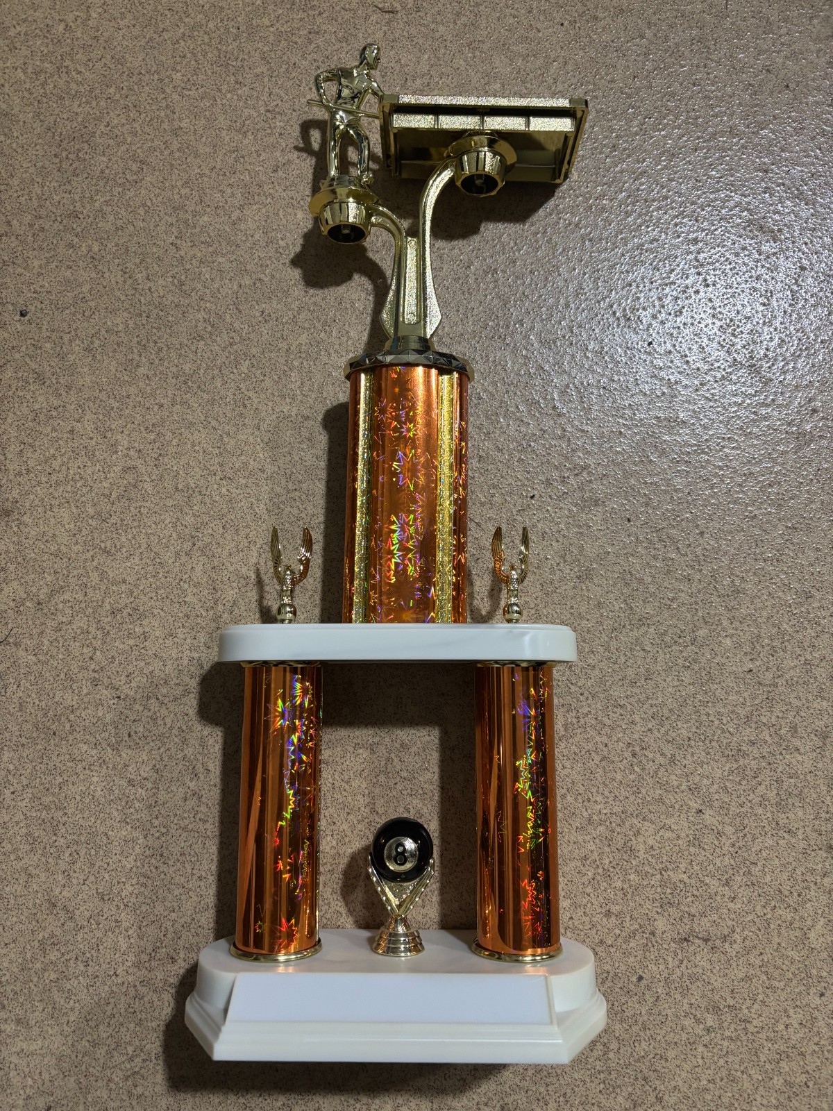 Pool Billiards 8-Ball Trophy 22" high