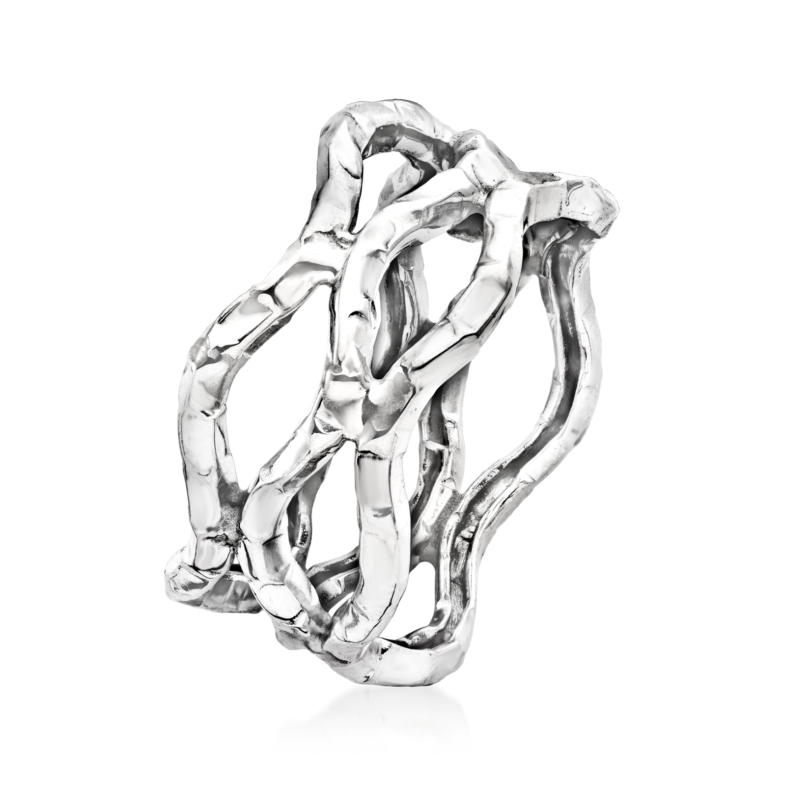 Ross-Simons 14kt White Gold Wavy Open-Space Ring