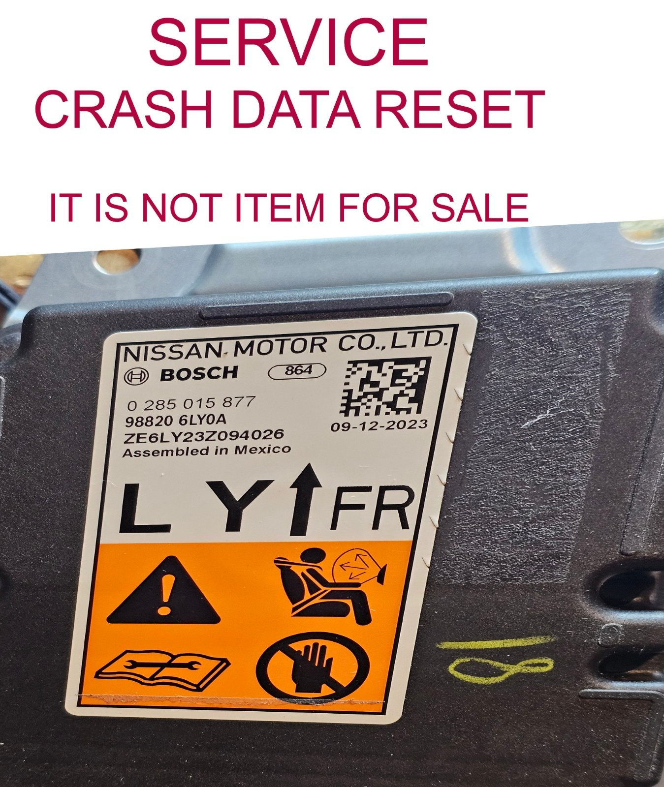 Service, Reset CRASH DATA 2024 Sentra   SRS Module 98820 6LY0A