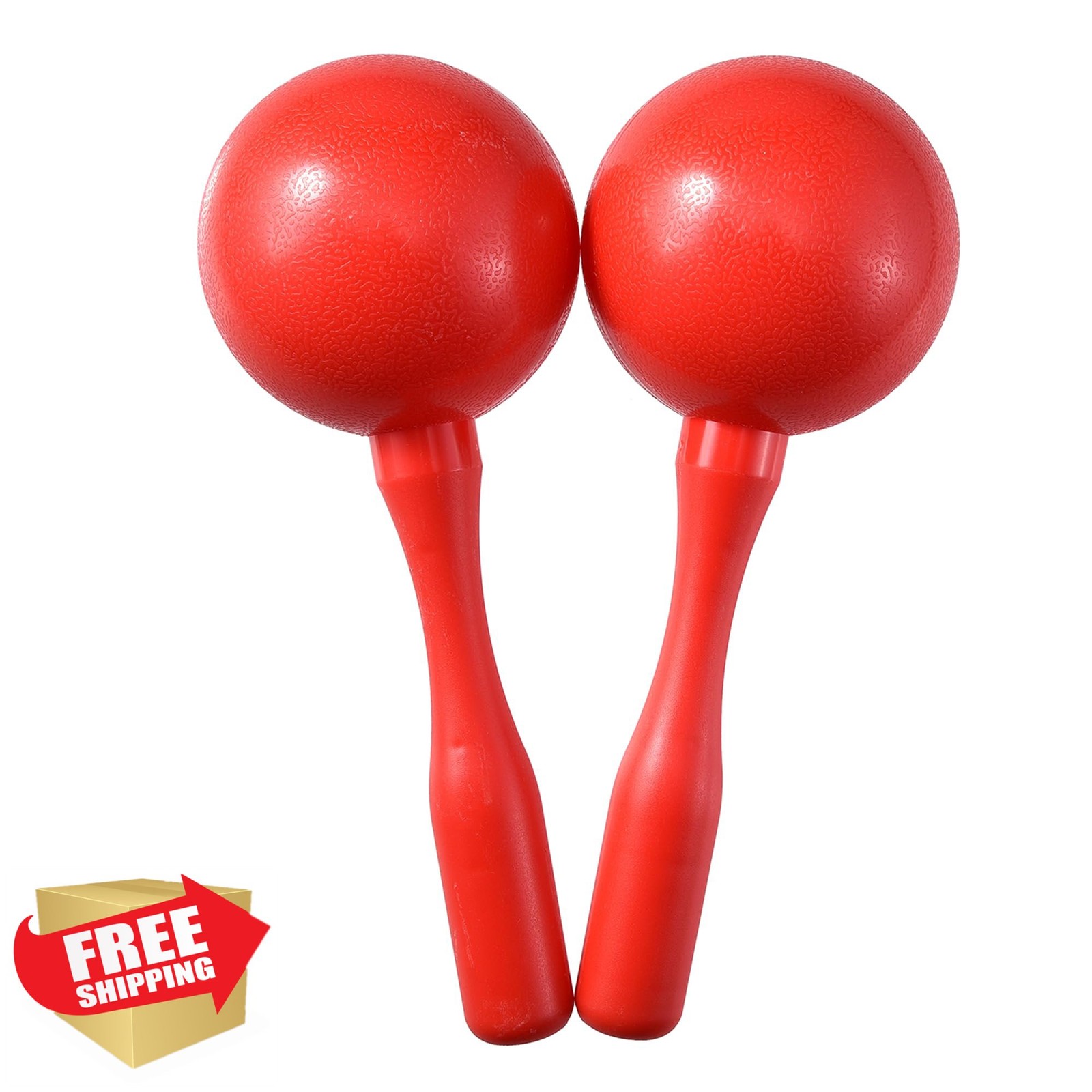 HILAZA Loud Maracas Set of 2 Kids Adults 8 Inch Red