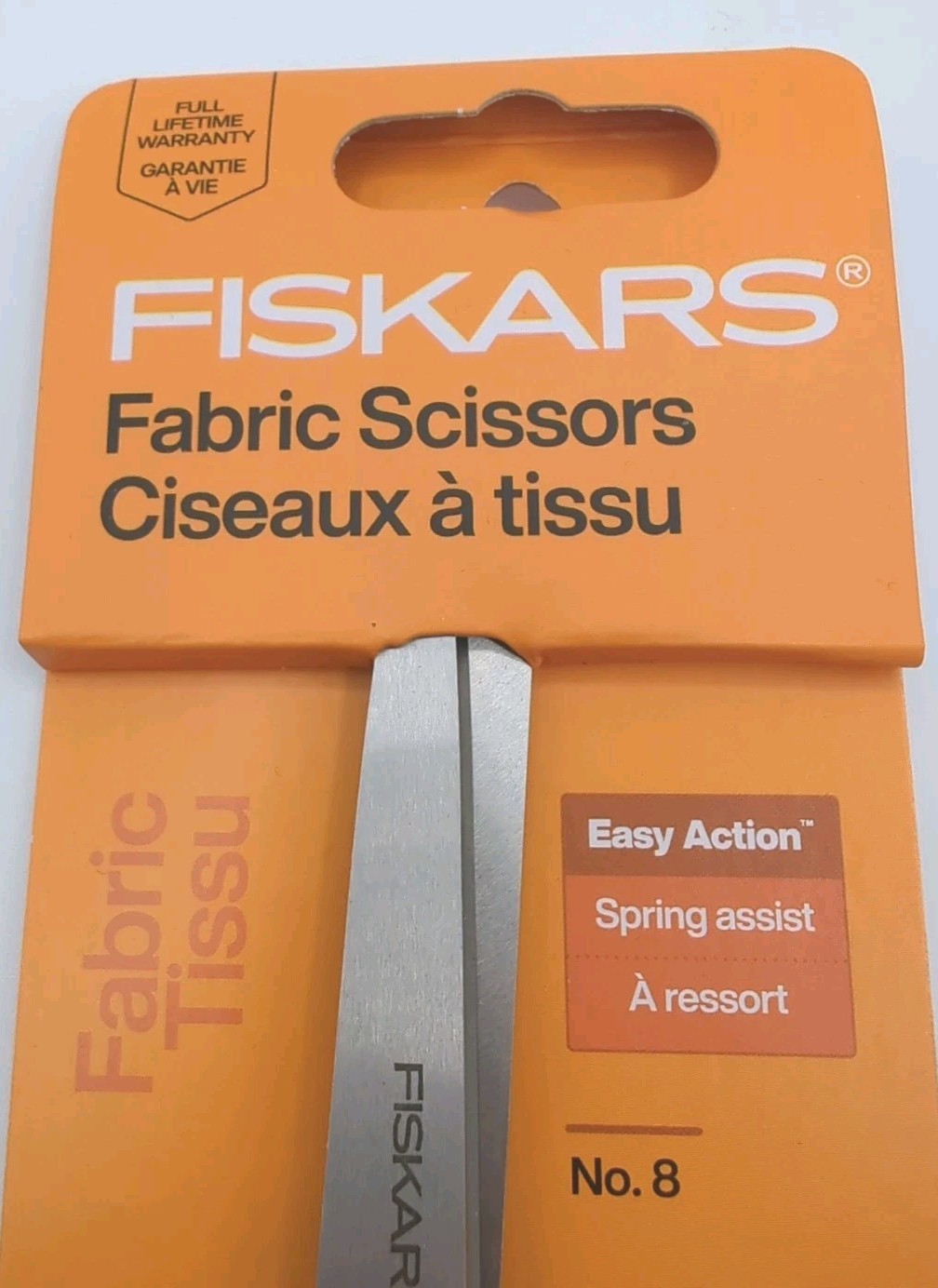 Fiskars Fabric Scissors 8 Inches Softouch Spring Action Contoured Handles NIB