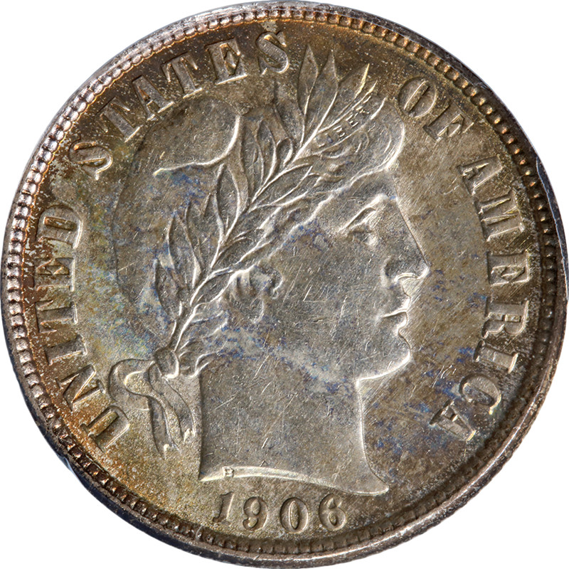 1906-P Barber Dime ANACS MS61 Nice Eye Appeal Nice Strike