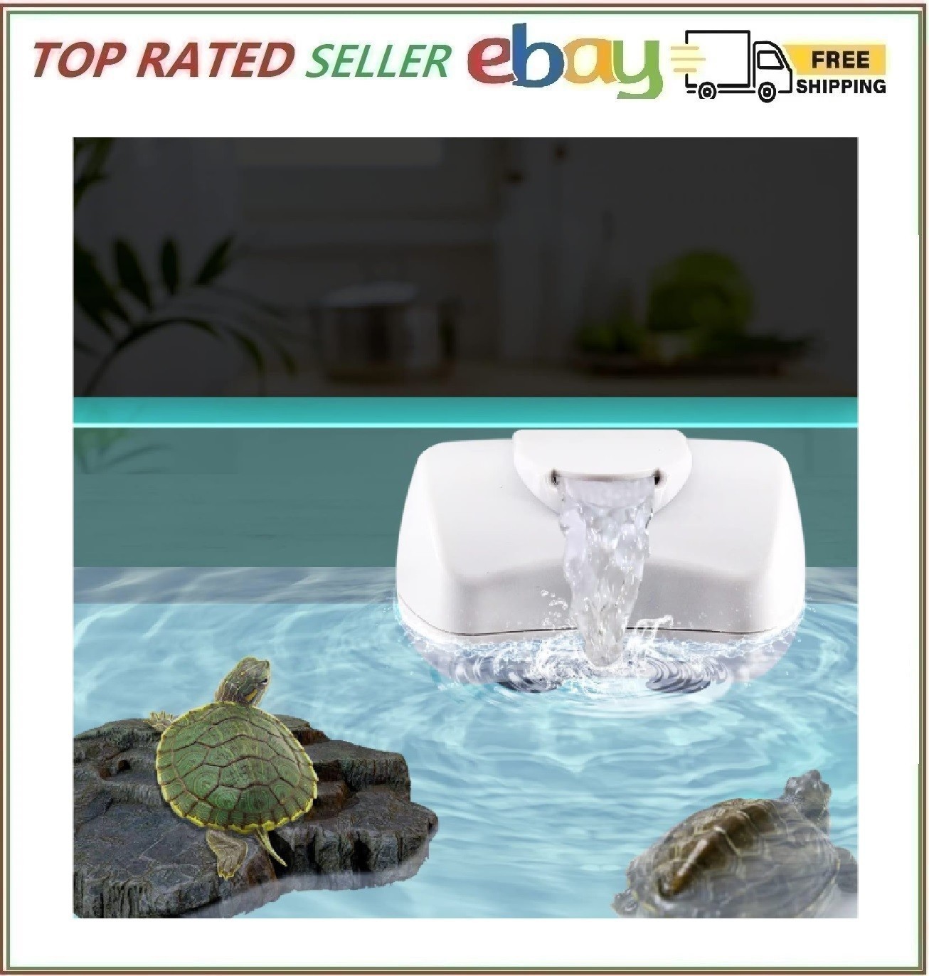 UPETTOOLS Turtle Filter Aquarium Internal Filter Low Level Water for Reptiles, A