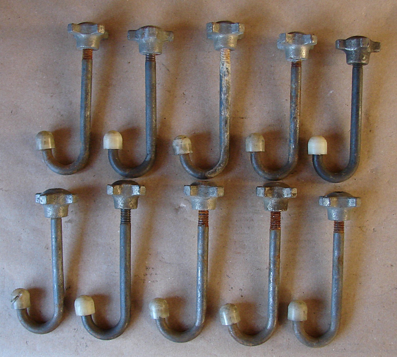 LOT 10 Vintage 1/2" x 6.5" Threaded INSERT CLAMPS for Welding Table J-Clamp
