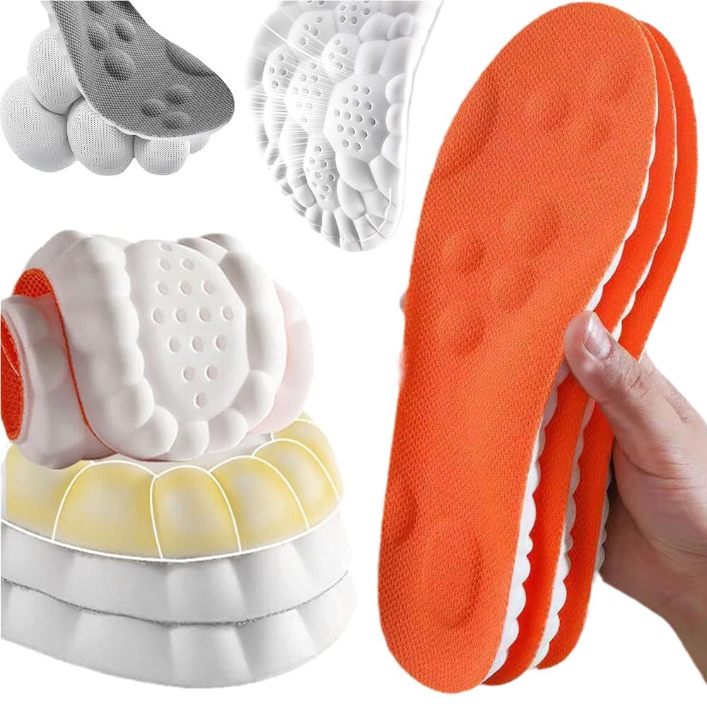 4D Massage Sports Insoles - Ultra Soft, Shock Absorption & Breathable Comfort US