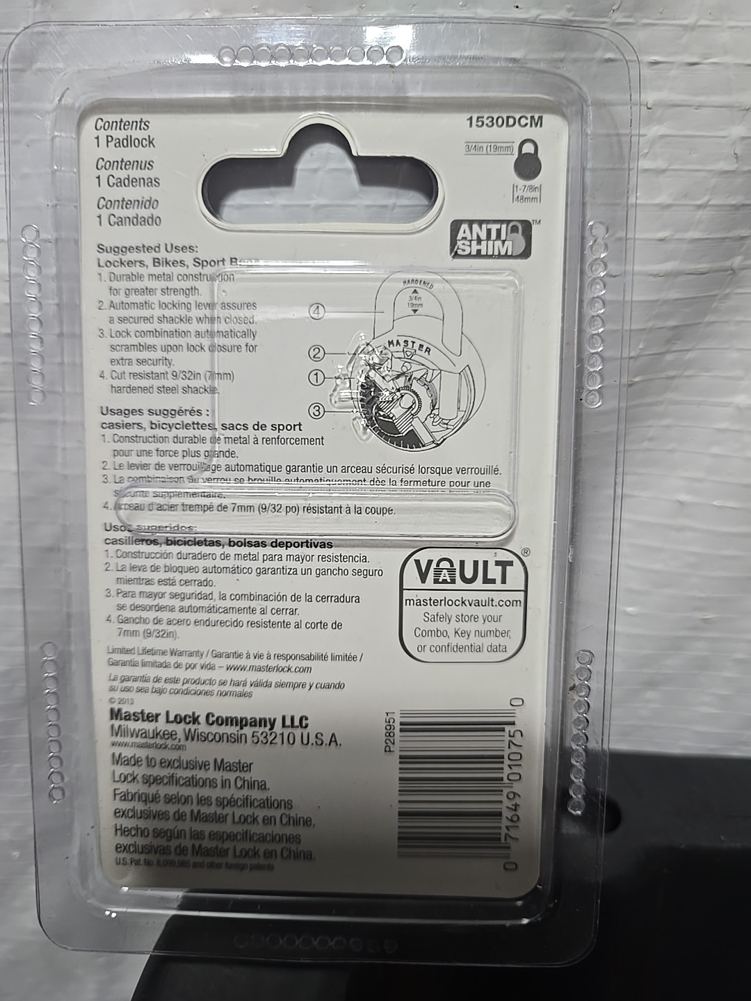 Master Lock Combination Padlock BLUE 1530DCM - Security Level 3 NEW SEALED