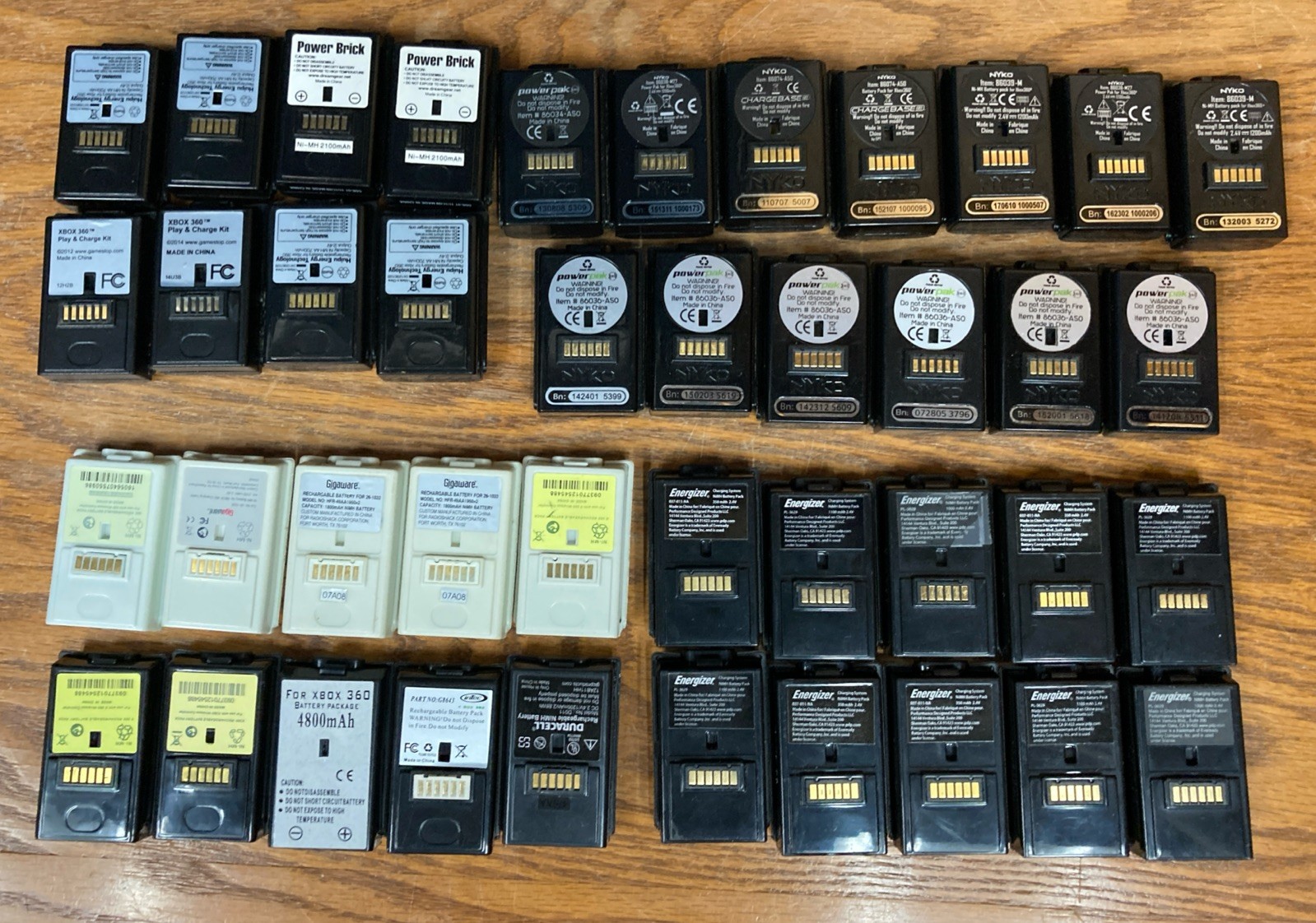 Lot Of 40 Untested Rechargeable NiMH Battery Packs For Xbox 360 Nyko Energizer