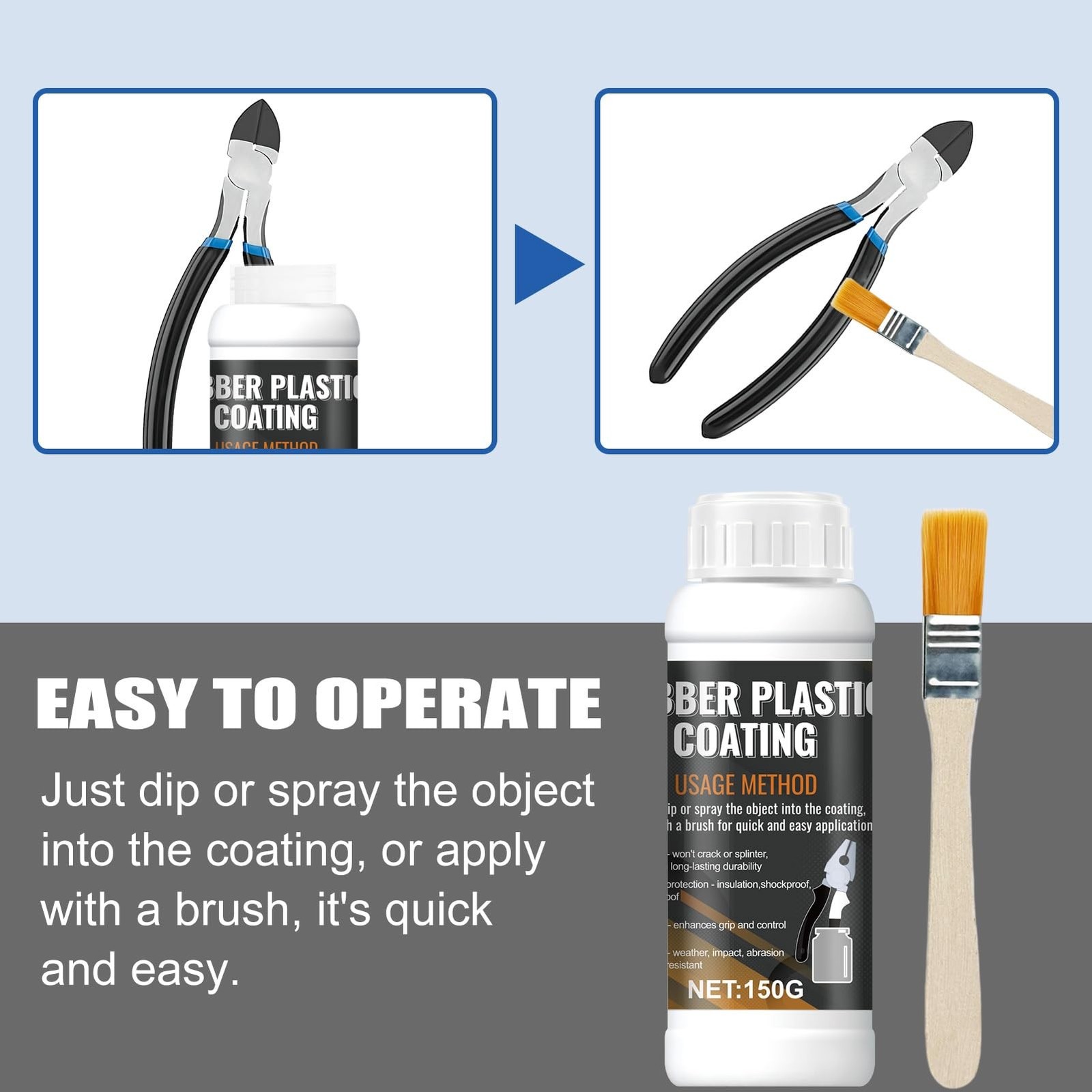 Tool Dip Rubber Coating, Liquid Rubber Dip Flexible Peelable Protective Coati...
