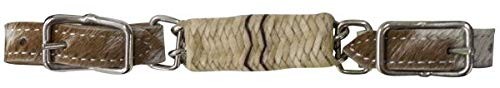 Showman Curb Strap w/ Cowhide Ends & Rawhide Braided Covered Chain
