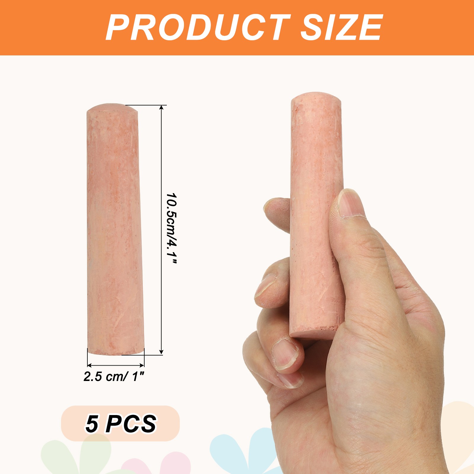 5pcs Brown Chalk for Large Sidewalk