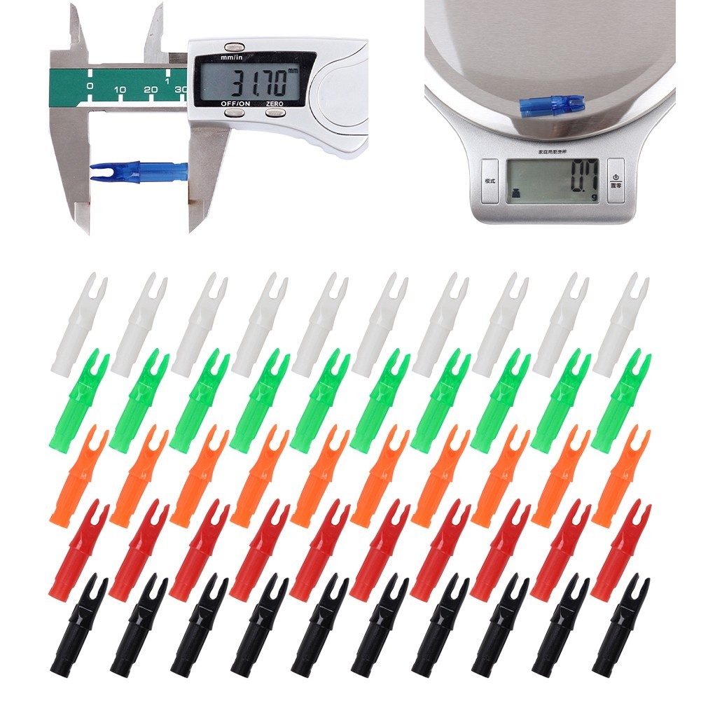 Colorful Plastic Insert Nocks 50Pcs Enhance Your Arrow Collection with Style