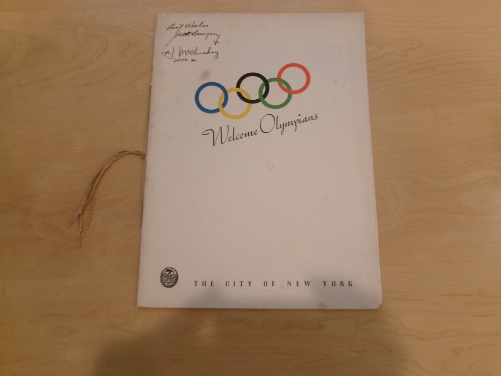 1936 olympics banquet program New York city Jessie Owens and signed Jack Dempsey