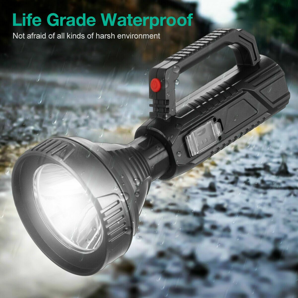 Rechargeable LED Searchlight Portable Super Bright Handheld Spotlight Flashlight