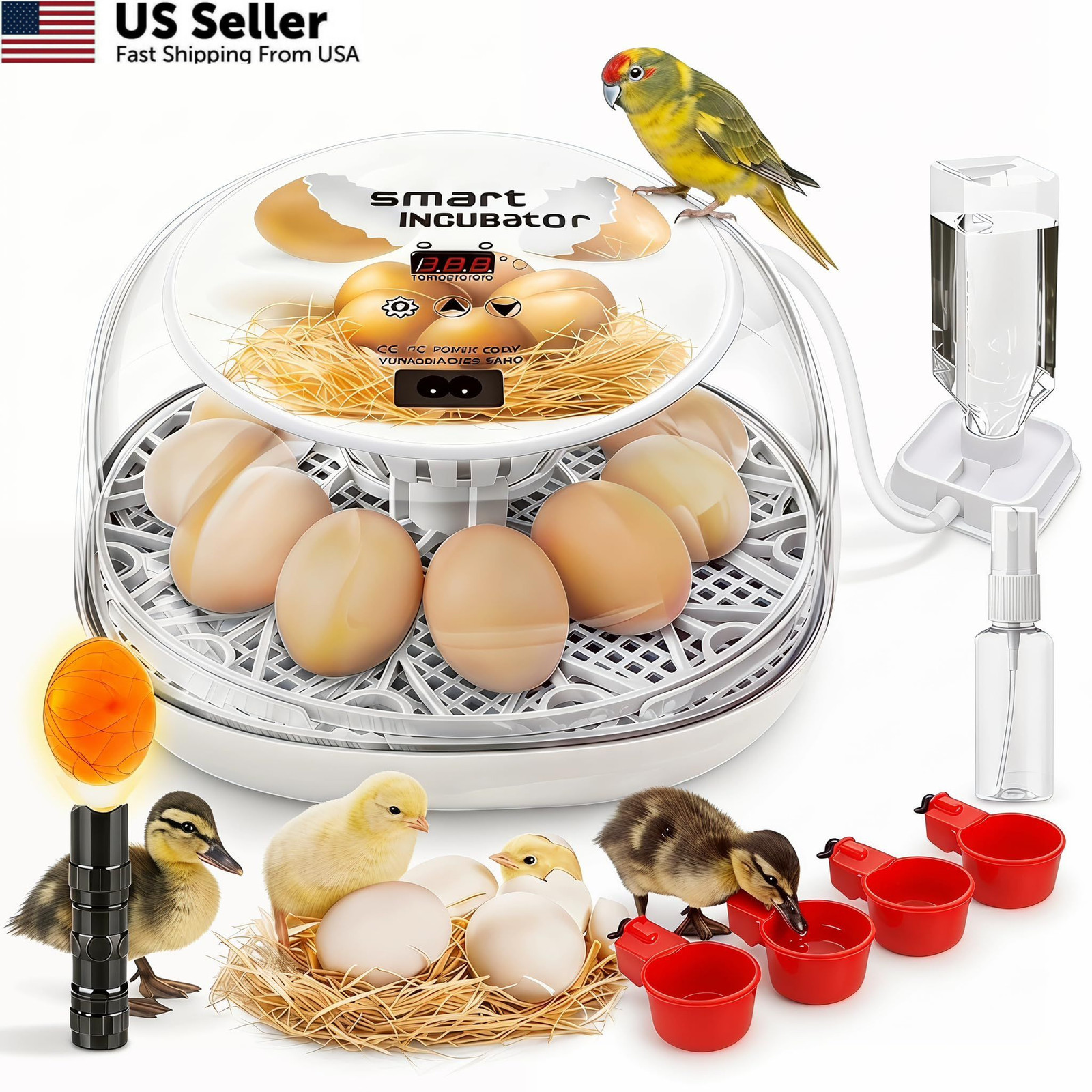 Incubators for Hatching Eggs, Chicken Waterer Cups, Automatic Egg White