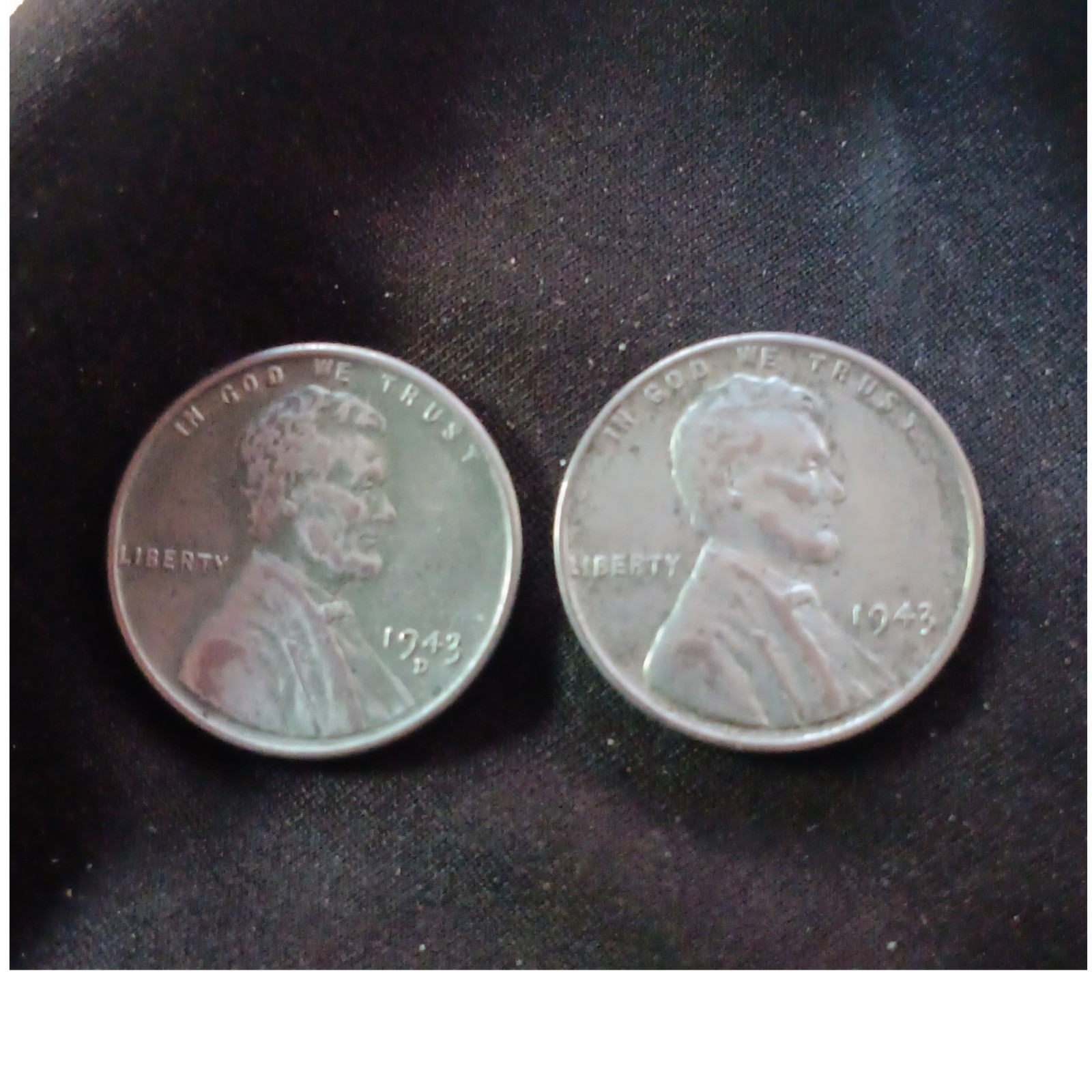 1943 Lincoln Wheat Small Cent Steel Coins Denver & Philadelphia Zinc-Coated