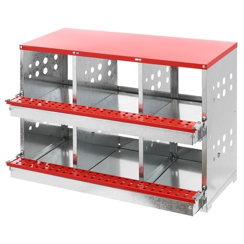 2-Layers 6-Compartments Chicken Nesting Case Chicken Coop Box Nesting Box 50kg