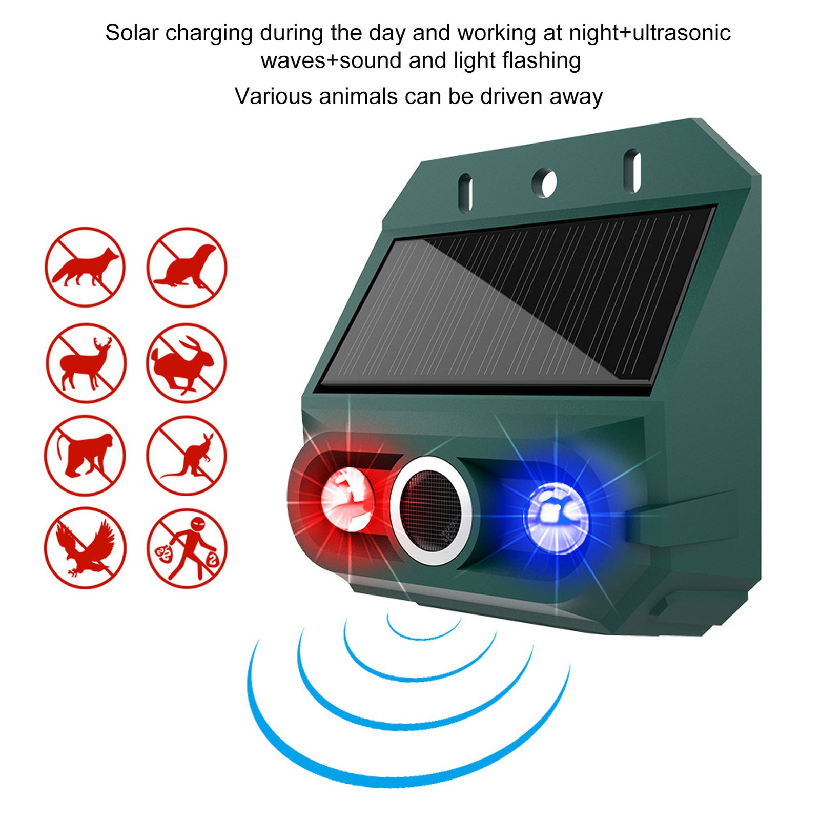 2-Solar Motion Sensor Alarm With Strobe Light For Outdoor Security