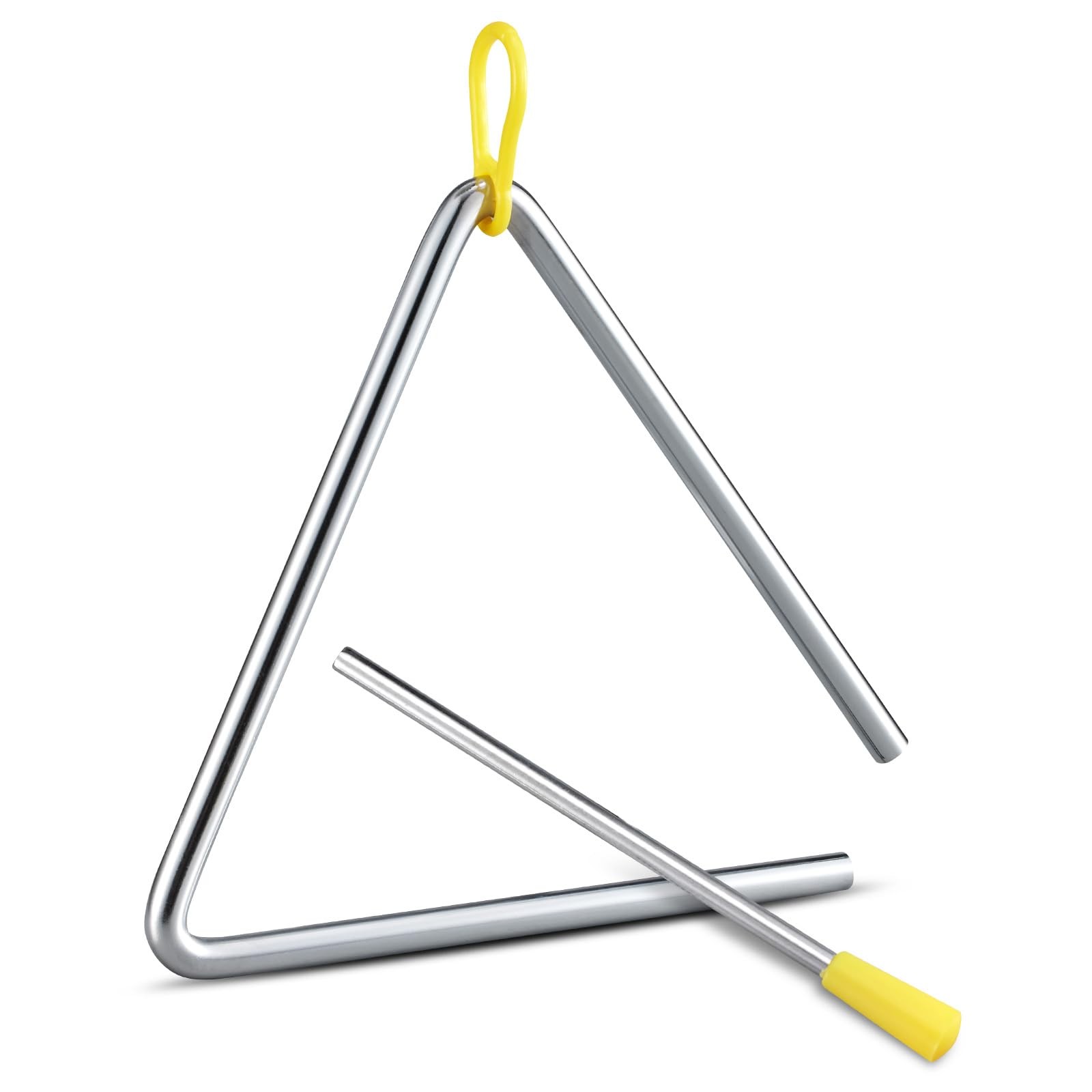 Hand Percussion Triangle, 6IN Musical Steel Triangle with Striker