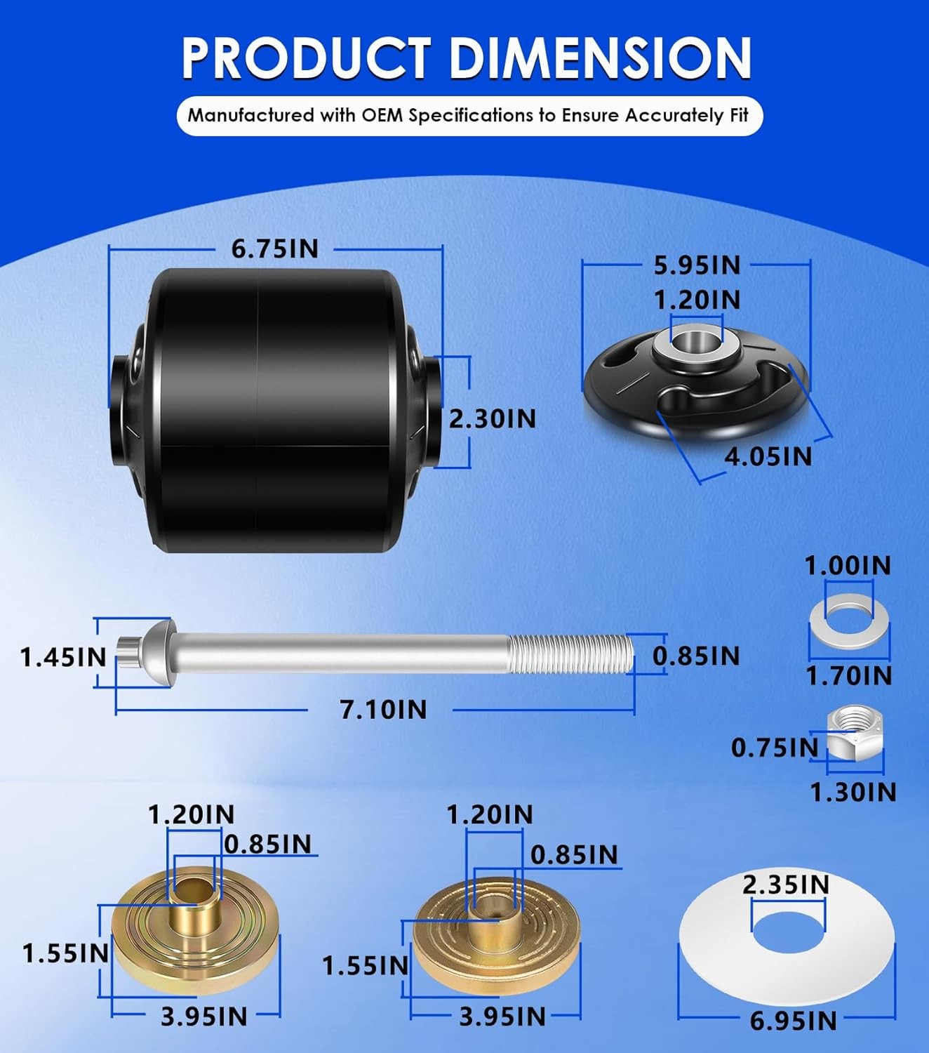 For Hendrickson Quick Align Pivot Bushing Kit+Alignment Collars S-24691S S-28654