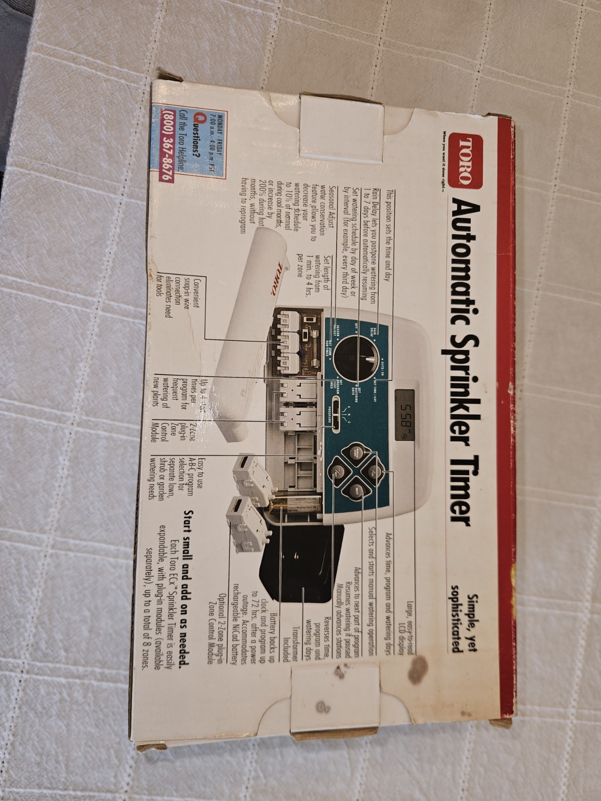 Toro ECx Sprinkler Controller Timer 4-Zone Expandable to 8 Digital LCD 53331
