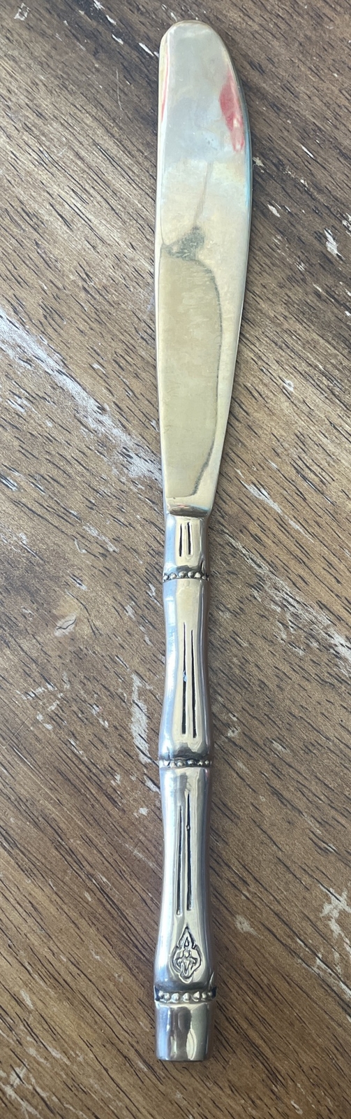 19 PIECE VINTAGE CUTLERY SET NICKEL & BRONZE BAMBOO FLATWARE THAI SET